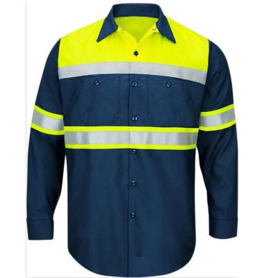 China Long Sleeve Work Anti-Shrink Shirt with High Vis Reflective Tape for sale