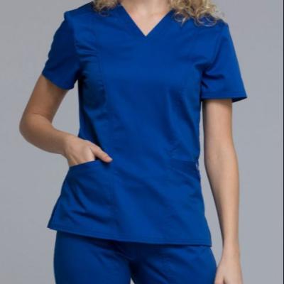 China Women's Breathable V-Neck Short Sleeve Top For Hospital Nurse Uniform for sale