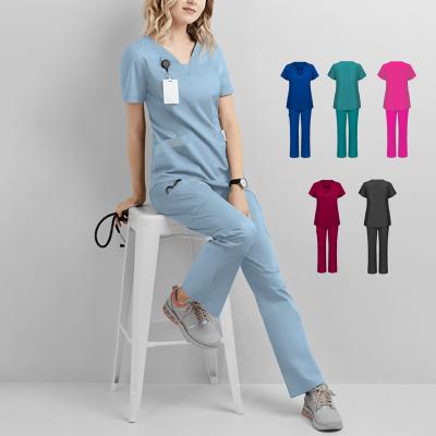 China Hospital& High Quality Doctor Uniforms Clinic Medical Scrubs Uniform Wholesale Scrubs Uniforms Sets Nurse Women for sale