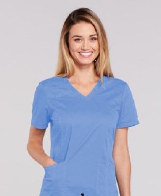 China Hospital& Wholesale Clinic Nursing Scrub Uniforms Sets With Core Stretch Women's V-Neck Top Short Sleeve for sale