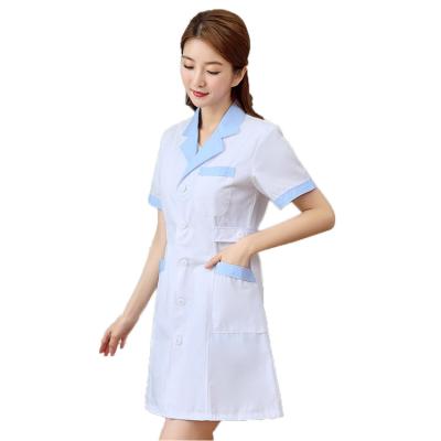 China Comfortable Long Sleeve Doctor Dress Female Nurse Dress Summer Beauty Salon Pharmacy Lab Coat for sale