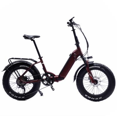 China New 20 Inch Ristar 2022 Aluminum Alloy Fat Bike Lithium Battery Electric Folding City Foldable Ebike Red Bicycle 20inch Fat Tire for sale