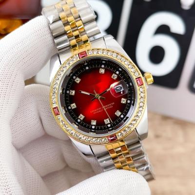 China Chinese Automatic Date Brand Watchs Moisanite Diamonds Iced Out Watches For Woman With Full Numbers CZ Couple for sale