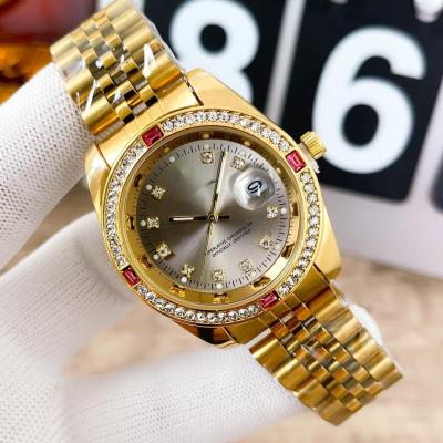 China Automatic Date Ladies Design Watch With Diamond Vvs Bracelet Set 1 Brand Watch For Woman Biggest Men Couple for sale