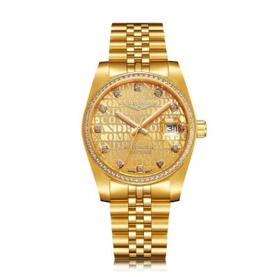 China Diamond Watches For Big Wrist Automatic Men's Date Gold In Wristwatches Brand Atomic Name Business Luxury Top for sale