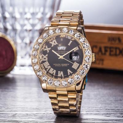 China Customized Colorful Diamond Bling Iced Out Diamond Wrist Watch Luxury Men Watches Competitive Price Chronograph Customized Watch for sale