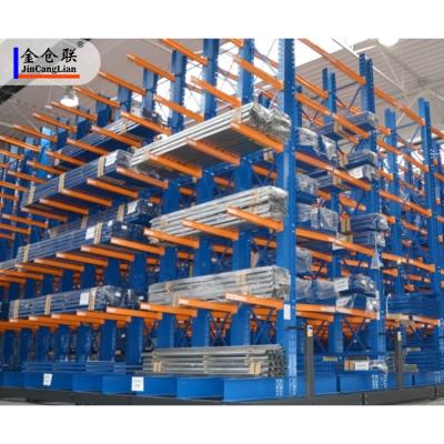 China Corrosion Protection High Capacity Industrial Telescopic Manual Unwinding Cantilever Racking for sale