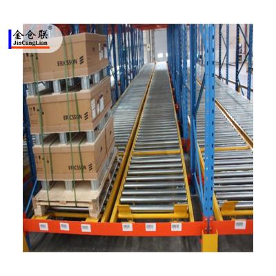 China Industrial Warehouse Storage Rack Gravity Cardboard Flow Pallet Roller Racks Customized Corrosion Protection for sale