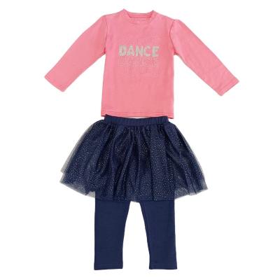 China Wholesale Anti-shrink 2pcs kids sets sleepwear with pants and shining Tulle printing baby clothing sets 100% cotton outwear kids sets for sale