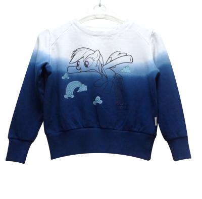 China Factory Anti-pilling Terry Animal Print Advanced Color Clash Kids Girls Cotton Warm Cotton Crewneck Custom Sweater for sale