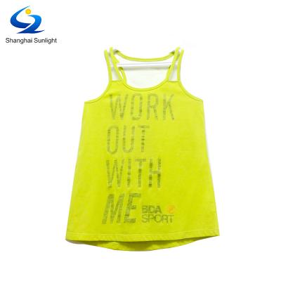 China Ladies Girls Cotton Anti-pilling Mesh Sleeveless Casual Singlet With Digital Printing For Sport Workout Tank Top Fitness Running for sale