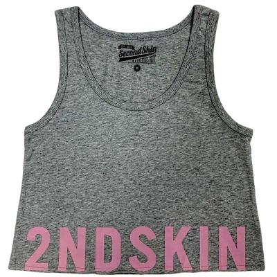 China Anti-pilling fashion soft hand feel knit cotton women tops fitness training casual tank tops for ladies with water print for sale