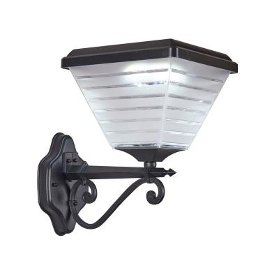 China Black Aluminum Barn Lantern Lamp Shade Modern Design PC Corridor Light Pole Solar Outdoor Wall Light for sale