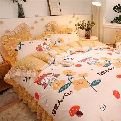 China Special Offer 	Home Bedding Set Popular Lace Plant Cashmere Bedding Set For Home/Hotel for sale