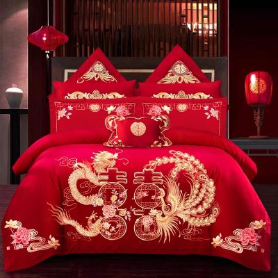 China New In 2021 Soft High-Quality 100% Cotton Embroidery Bed Set For Wedding zu verkaufen