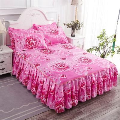 China Practical 	Quilted Bed Cover New Design Luxury Elastic Bed Skirt   Reactive Printing for sale