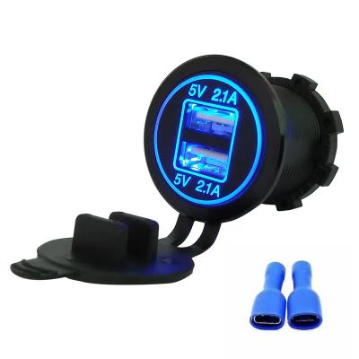 China Smart Watch Hot Sale 5V 4.2A Dual USB Waterproof Car Charger for Car and Boat for sale