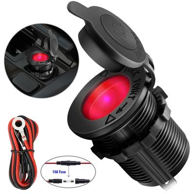 China Waterproof Car Lighter Plug 12V/24V DC LED Plug Power Socket Adapter For Motorcycle Boat Cigarette Adapter for sale