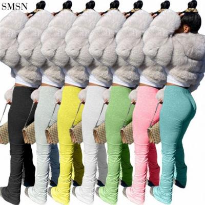 China SINGLE Bestselling Anti-Wrinkle Solid Color Drawstring Bodycon Women's Casual Pants Women's Pants Trousers for sale