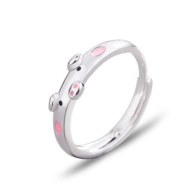 China 20264-3 FASHIONABLE Cute Pink Pig Ring Copper Adjustable Animal Ring for Women Girls for sale