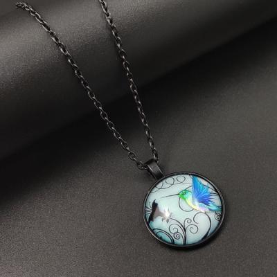 China 2021 CLASSIC Popular Glass Batch Pendant Weather Sweater Necklace 20276-8 Chain Necklace for sale