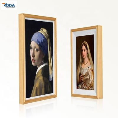 China Moldura para retrato de painel LCD fixada na parede personalizada do embaçamento do visor de madeira do quadro da foto de Digitas à venda