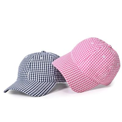 China Stripe Plaid 56cm Outdoor Baseball Caps for sale