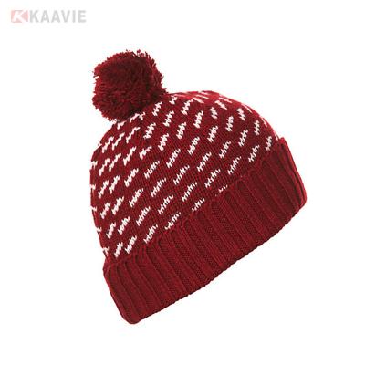 China 58cm Unisex soft beanie hat Winter Womens Beanie Hat With Pom Pom for sale