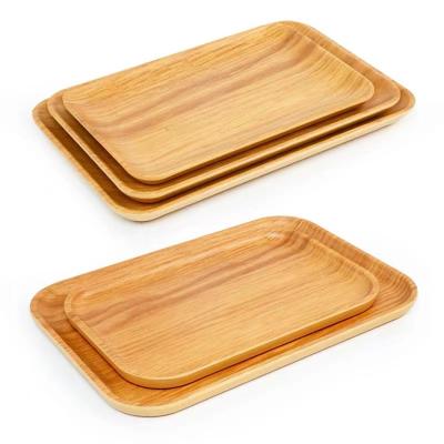 China Wooden Chocolate Tray Serving Customization de madera food Tray Customized Bamboo Serving Plate walnut dessert tray square rustic bandeja for sale