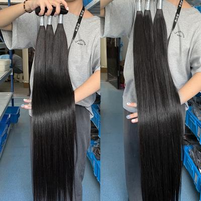 China Wholesale Barely Soft Smooth Thick Shedding Bundles Of Mink Silk Brazilian Human Hair , Raw Virgin Brazilian Cuticle Aligned Double Drawn Hair Extension for sale