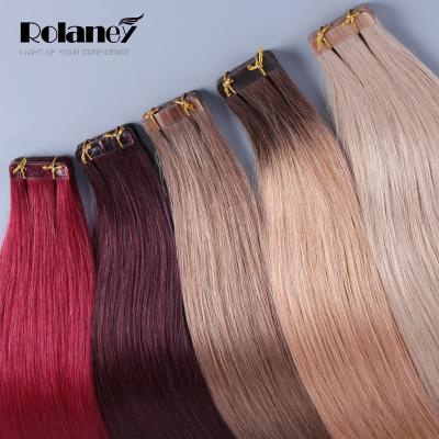 China Smooth Gently Shed Deep Barely Wholesale Natural Double Ombre Remy Human Hair Tape In Extension Russian 613 Pulled In Extension for sale