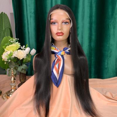 China Wholesale Raw Barely Shedding Thick Smooth Soft Virgin Virgin Cuticle Aligned Hair Seller 12A Natural Brazilian Transparent Lace Front Wig For Black Women for sale