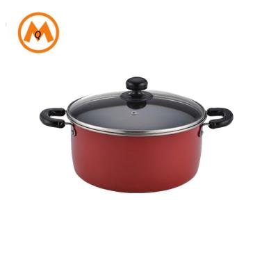 China Sustainable Wholesale Red Chinese Sauce Pot Carbon Steel Cookware for sale