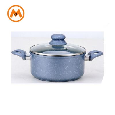 China Durable forged shape non stick carbon steel casserole kitchen marble coating cookware for sale