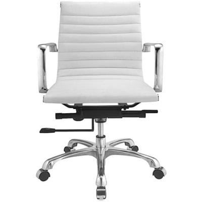 China (Height)Modern Adjustable White Leather Office Swivel Chair With Armrest RF-S076B for sale