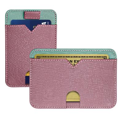 China Fashion Zenos Card Case for Women Men, Genuine Leather Card Cash Money Wallet, Pocket RFID Blocking Card Holders for sale