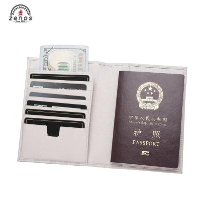 China Luxury Customized NATIONAL Logo Real Leather Travel Wallet Passport Holder Case for sale