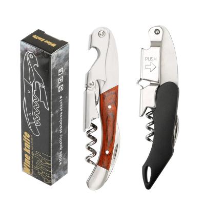 China Cheap Professional Cork Screw Wine Bottle Opener Stainless Steel Metal Servers Friend for sale