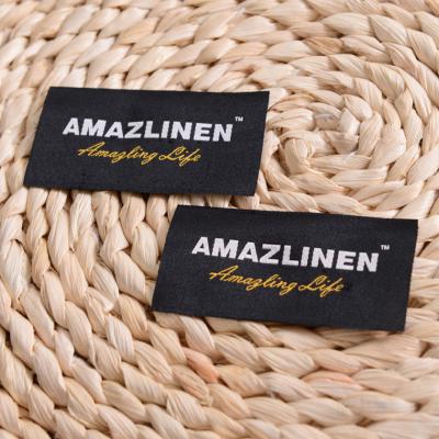 China Custom Washable Satin Woven Apparel Label Shirt Woven Label for sale