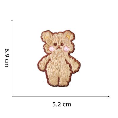 China Mobile Phone Case Mobile Phone Case Flat Decorative Self-adhesive Embroidery Bear Embroidery Cartoon Rabbit Patch Paste Self-adhesive Textile Fabric Patch for sale