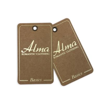 China Custom Sustainable Own Brand Logo Paper Label Jeans Paper Hang Tags , Customized Clothing Paper Label for sale