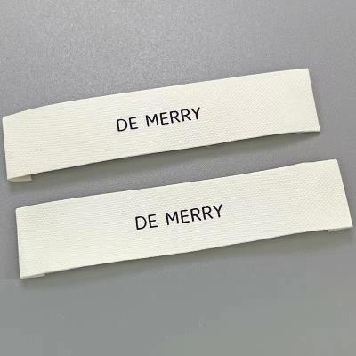 China Washable Eco - Friendly Ink Cotton Collar Label Organic Material Brand Logo Cotton Tags for sale