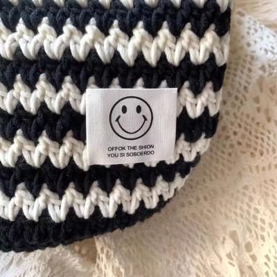 China Washable Custom Printed Cotton Woven Label for Clothing Care Labels Cartoon Shoes Bags Washable Garment Labels for sale