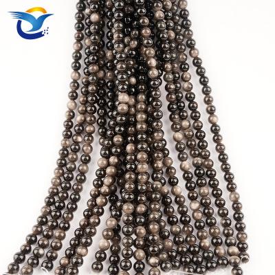 China DIY Fashional Bead Around Shining Outer Energy Crystal Healing Power Gemstone For Jewelry Making DIY Bracelet Necklace for sale