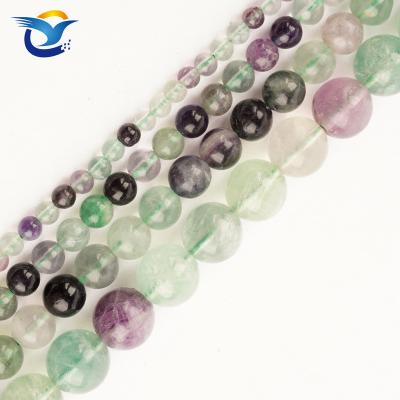 China DIY Fashional Beads Natural Stone Beads For Jewelry Making Fluorite Beads Energy Crystal Healing Power Gemstone DIY Bracelet Necklace for sale