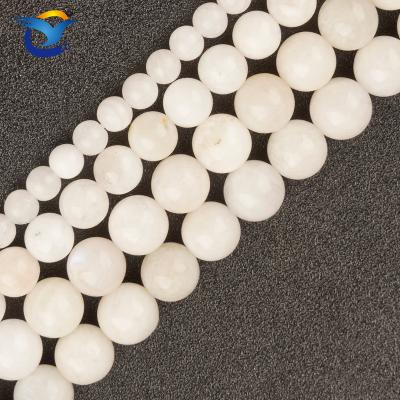 China DIY Fashional Beads High Quality Natural Blue Moonstone Gemstone Smooth Round Loose Beads For Jewelry Making DIY Bracelet Necklace for sale