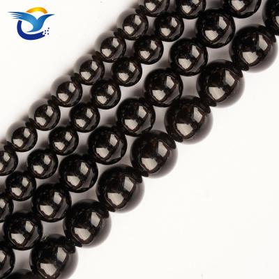 China DIY Fashional Bead Good Quality Natural Black Blind Obsidian Beads Gemstone Round Loose Decorative Beads For Jewelry Making for sale