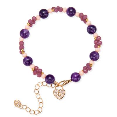 China CLASSIC Natural Amethyst Purple Gemstone Healing Protection Balance Bracelet-Spiritual Meditation Grounding Bracelet for sale