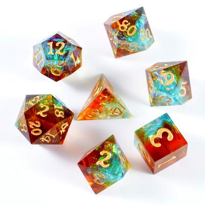 China DND Games Factory Direct Selling Translucent Dies Multi Sides Colored Custom Polyhedral Game Resin Dies for sale