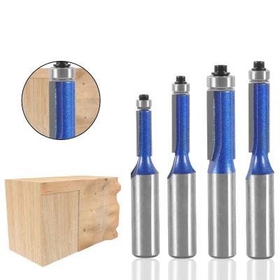 China Professional Furniture 12 Leg Grade Flush Trimming Router Bit Top Bearing Double Flutes Straight Milling Bit Carbidetipped Cutter for sale